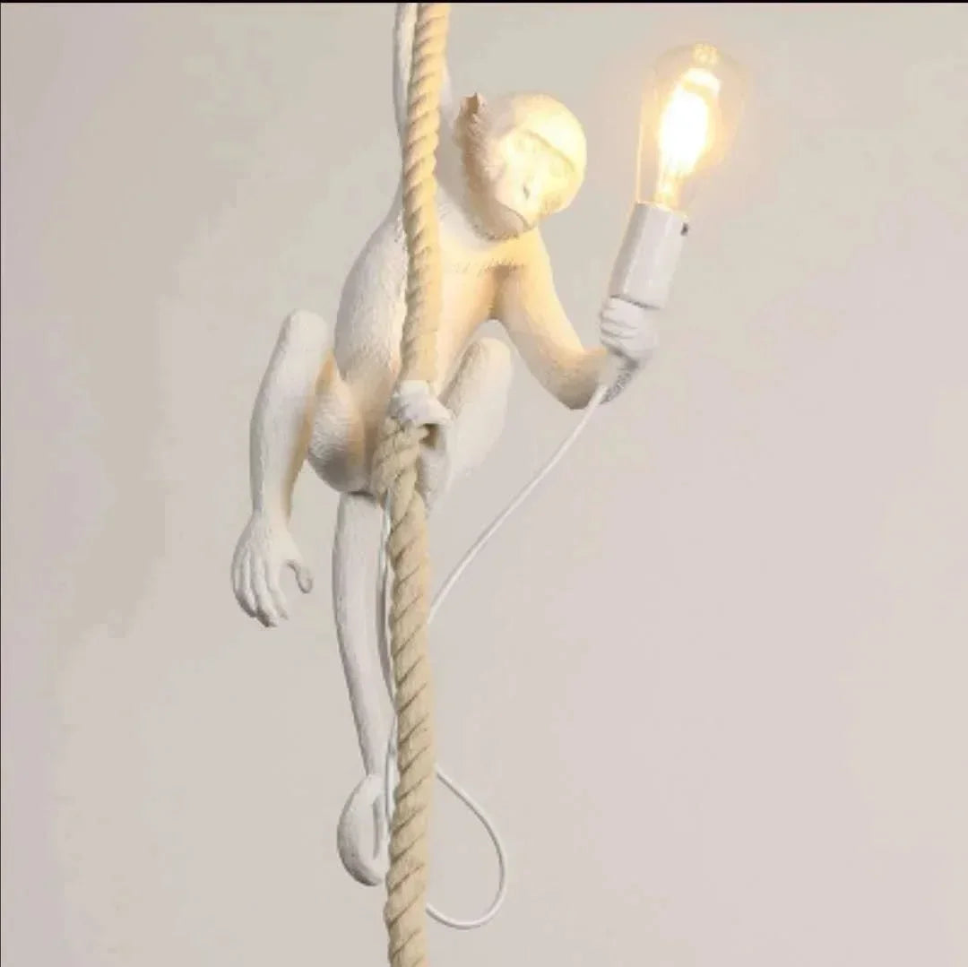 lampe suspendue moderne or orange blanc noir singe lézard brillant résine e27