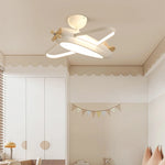 lampe suspendue avion forme moderne enfant blanche brun chaînes led salon chambre