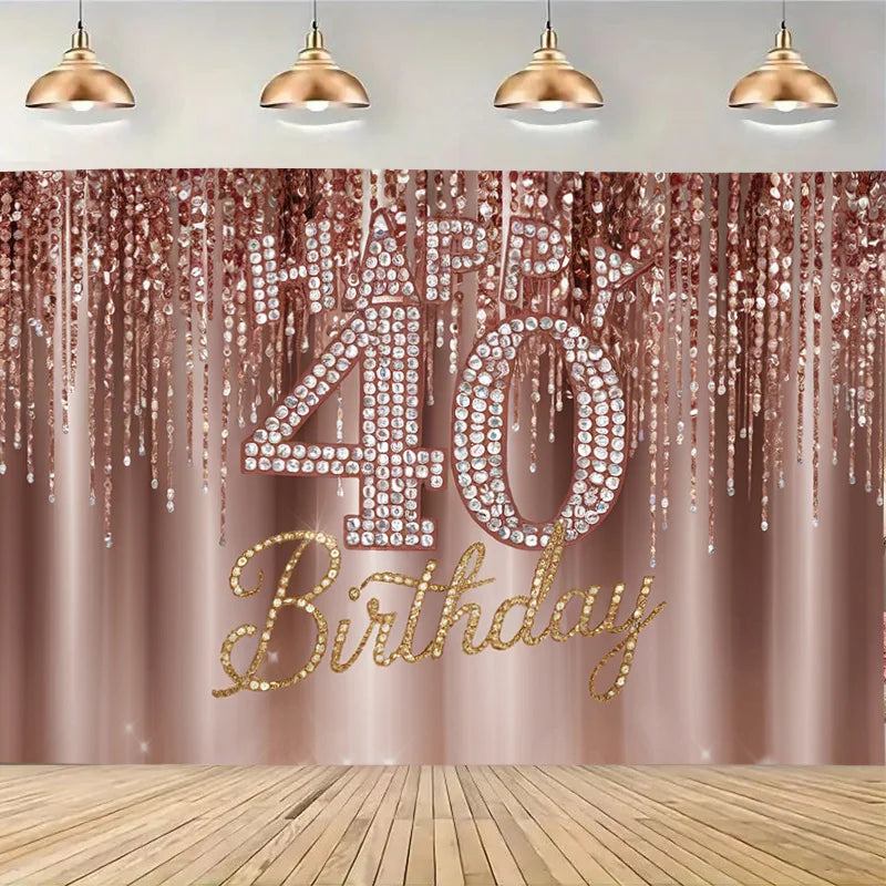 fond célébration anniversaire rose gold paillettes lettres dorées élégant occasion fête mariage