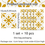 sticker mural fleurs géométriques blanc jaune doré décoration intérieure moderne pvc 10 pièces étanches