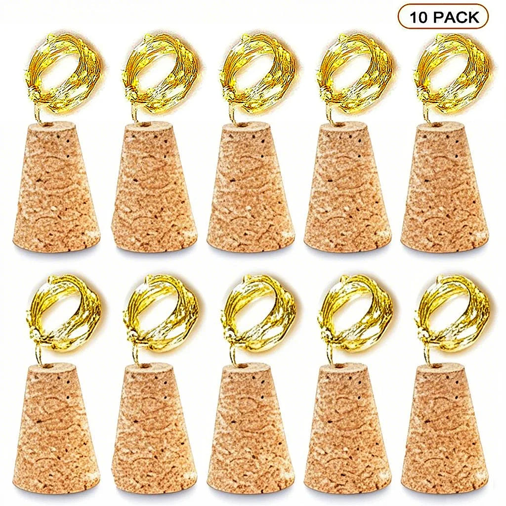 décoration festive guirlande lumineuse bois cordon marron clair conique simple rustique 10pcs