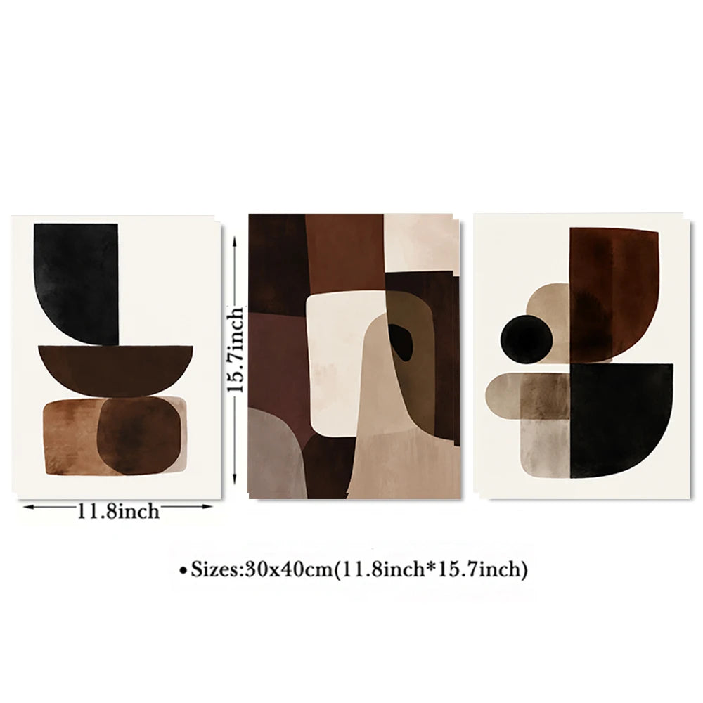 tableaux decoratifs abstraits moderne toile geometrie aquarelle beige noir minimaliste chambre salon