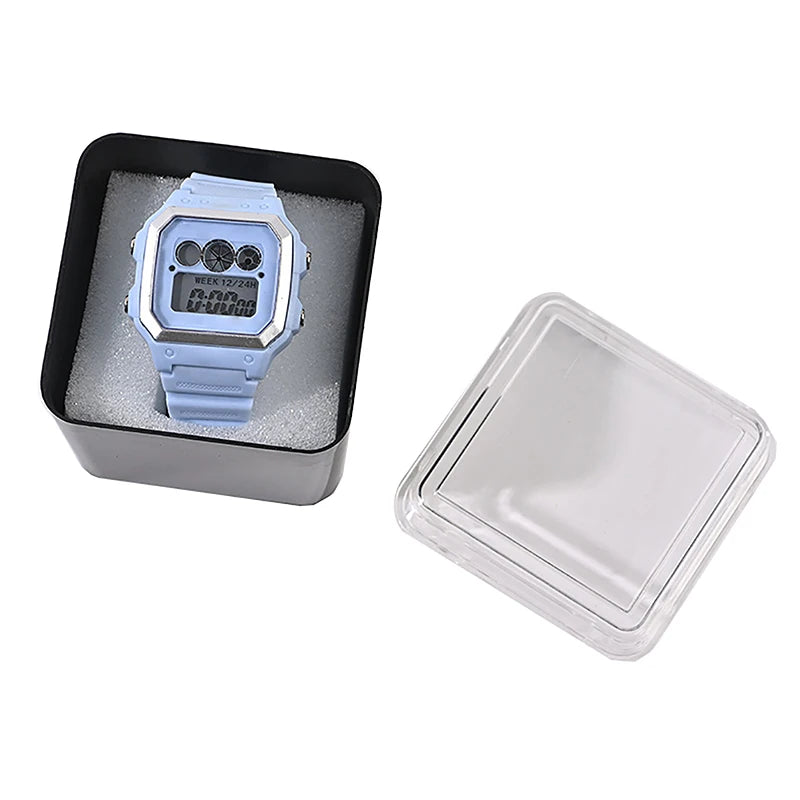 boîte rangement montre protection mousse moderne gris foncé bleu clair sans fixation