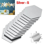miroirs hexagonaux modernes adhésifs doré blanc gris brillants opaques XS