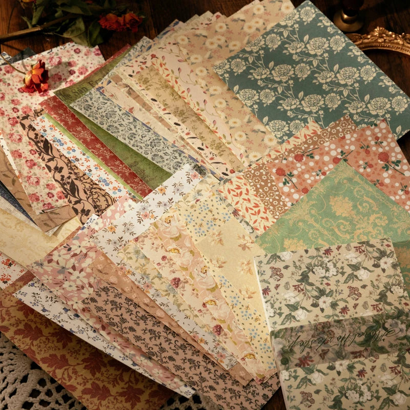 papier decoratif vintage fleurs papillons lettrage mariage noel anniversaire romantique beige vert rose bleu