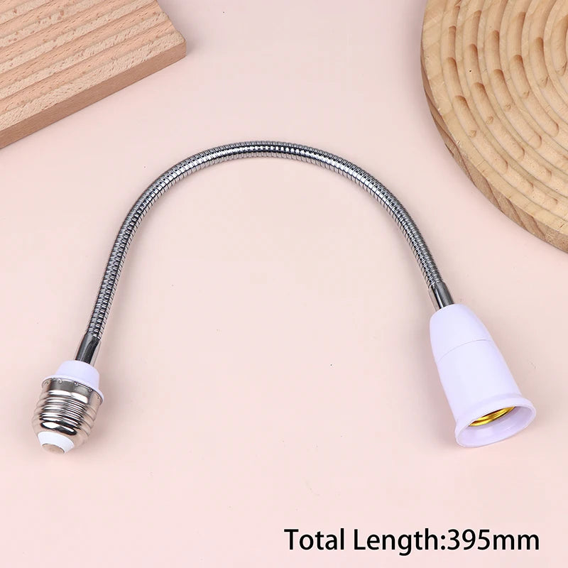 connecteur flexible ampoule e27 blanc argenté texture spirale moderne adhésif 195mm 295mm 395mm 495mm