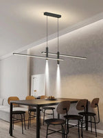suspension lumineuse moderne noire led pendentif minimaliste rectangulaire lisse opaque tactile