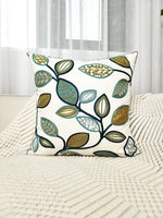 housse coussin brodé feuilles vertes dorées moderne salon décoration voiture 100 polyester durable