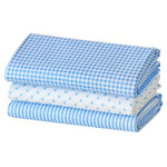 tissu coton bleu clair imprimé points rayures triangles zigzag moderne décontracté biodegradable 160cm