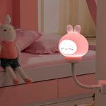 veilleuse usb animée cartoon ours poussin lapin chambre enfant blanc rose jaune gris