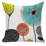 taies d'oreiller modernes fleurs stylisées polyester peacheskin 40x40cm 45x45cm 50x50cm 60x60cm