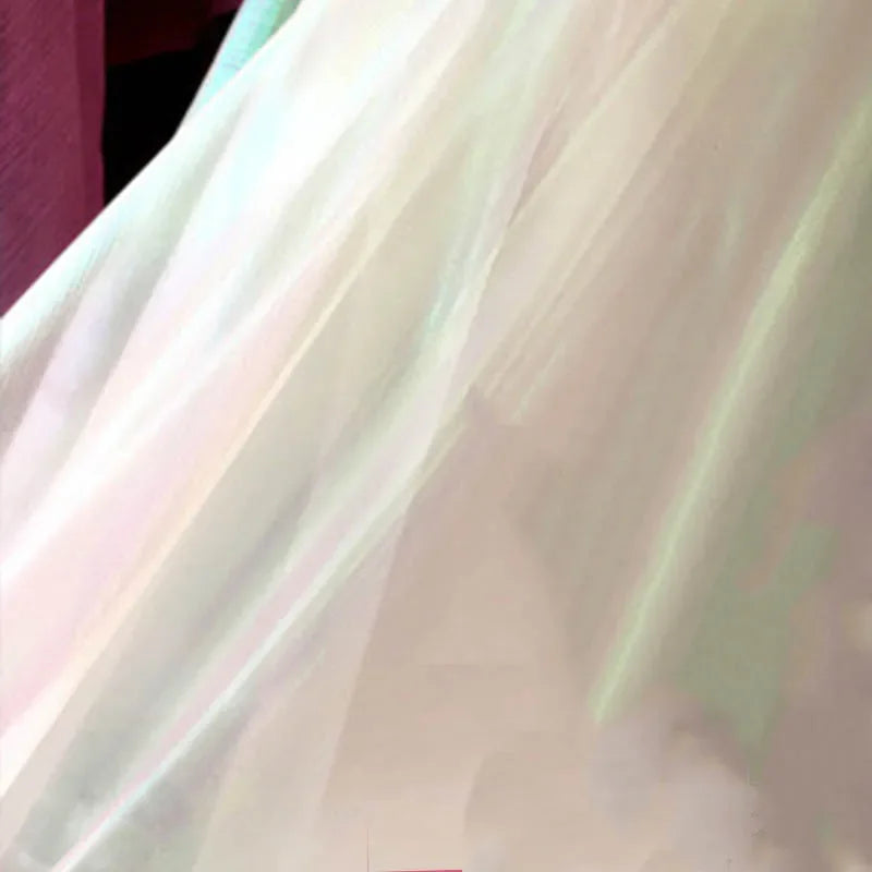 tissu organza holographique moderne vert pastel rose blanc décoration mariage anniversaire fête 100cm 150cm