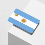 autocollants adhésifs drapeau argentin soleil doré carte crédit bleu blanc anti rayures pièces opaques
