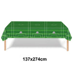 champ football table décor anniversaire enfant motif joueur ballon doré(hexagones) vert noir blanc