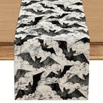 table chevet chemin table baroque floral chauves souris halloween rouge noir