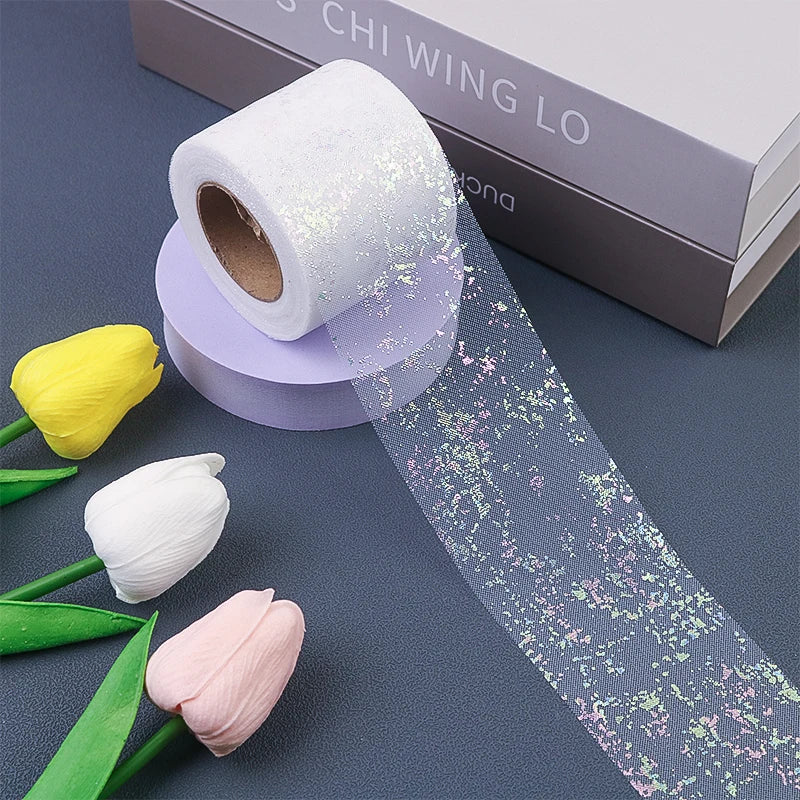 ruban pailleté moderne élégant adhésif rose violet vert beige bleuclair polyester 25yards