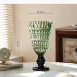 vase transparent classique gravé strié base solide décoration maison fleurs hydroponique