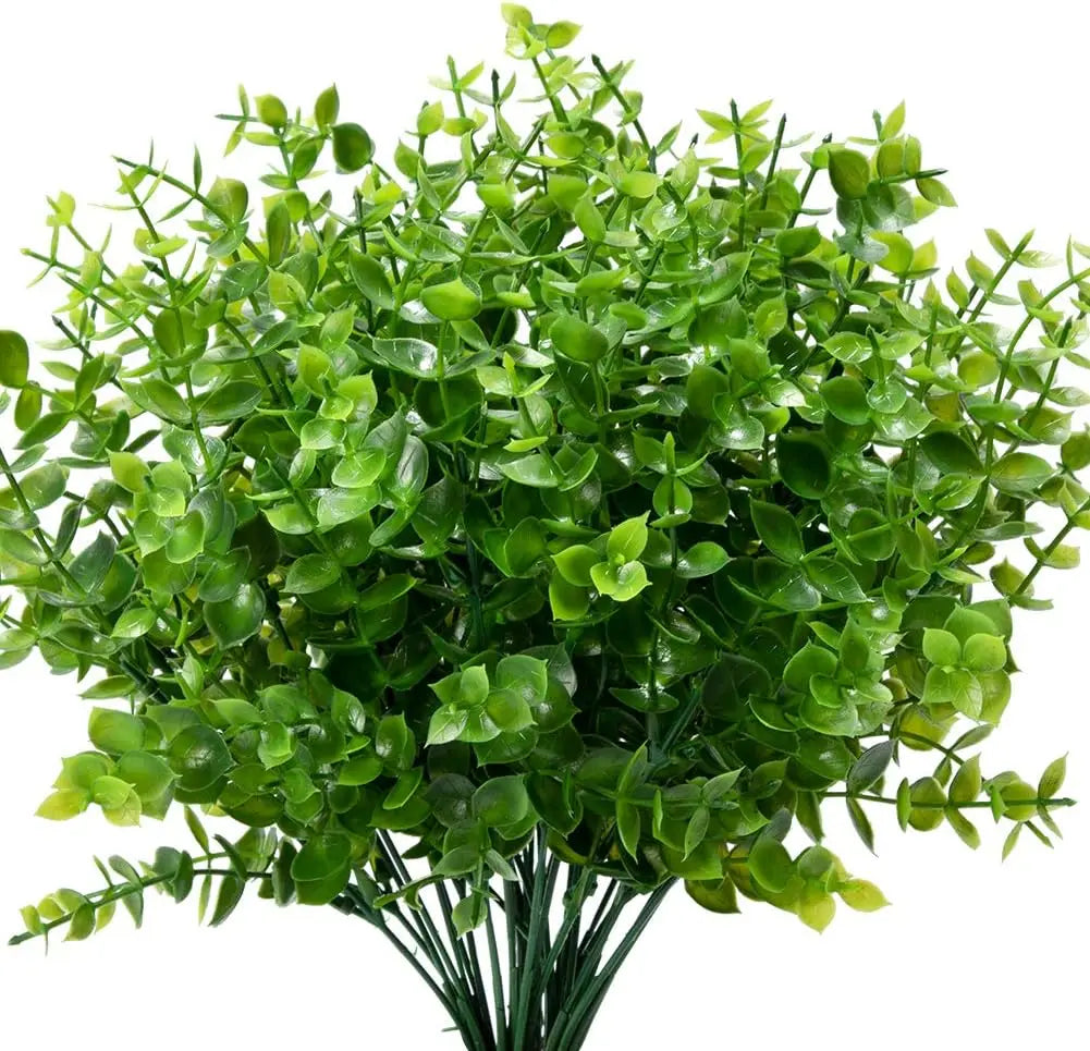 décoration extérieure bouquet artificiel fleurs simples feuilles vertes moderne blanc vert