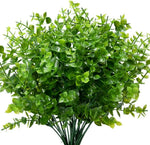 décoration extérieure bouquet artificiel fleurs simples feuilles vertes moderne blanc vert