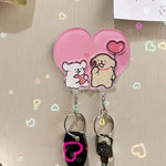 porte clés mural kawaii ours chien cœur rose décoration maison