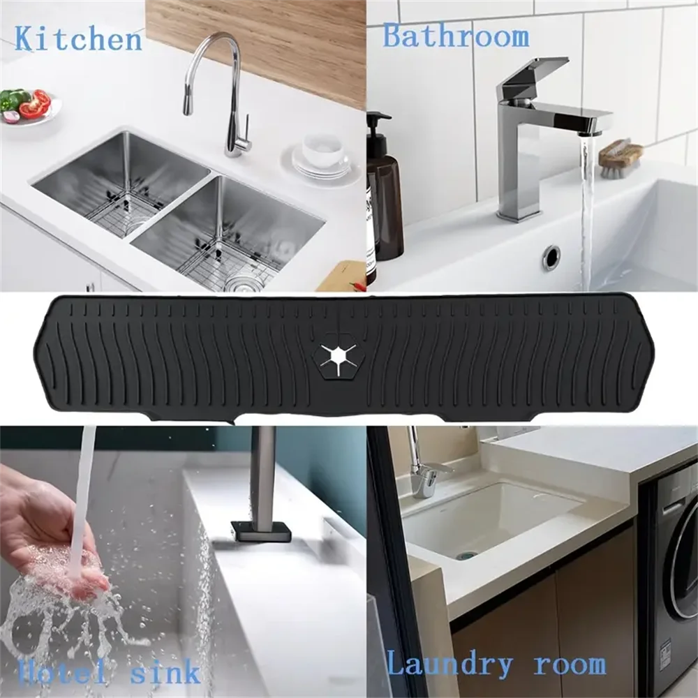 tapis cuisine pliable silicone anti dérapant respectueux environnement moderne noir gris blanc