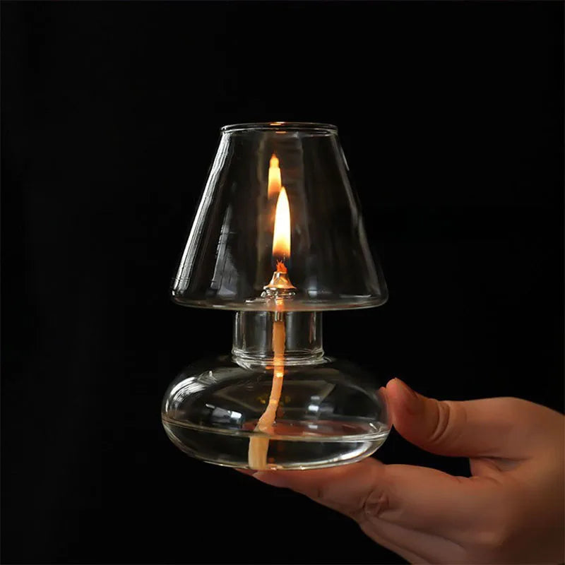 lampe huile moderne transparente diffuseur décoration intérieur bougie support table centro mesa
