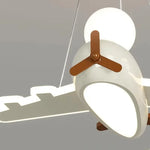 lampe suspendue avion forme moderne enfant blanche brun chaînes led salon chambre