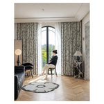 rideau moderne beige noir motif fleurs feuilles opaque salon chambre salon élégant tissu polyester