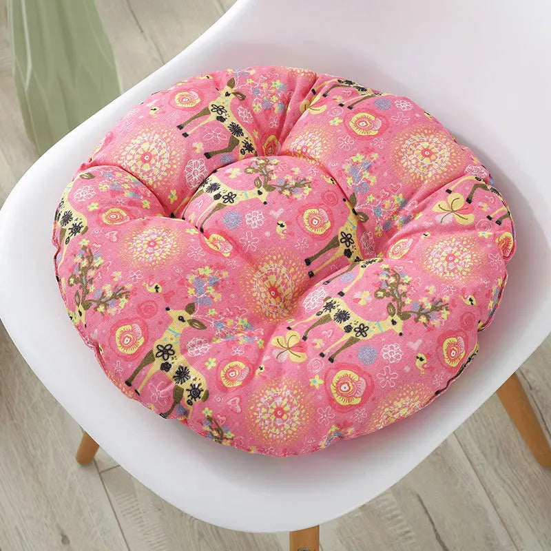 coussin chaise rond confortable mousse polyestère motif géométrique repas siège maison