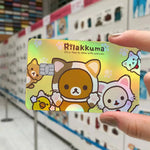 autocollants carte d'identité dessin animé rilakkuma chats motifs floraux multicolore résistants eau protection vinyl