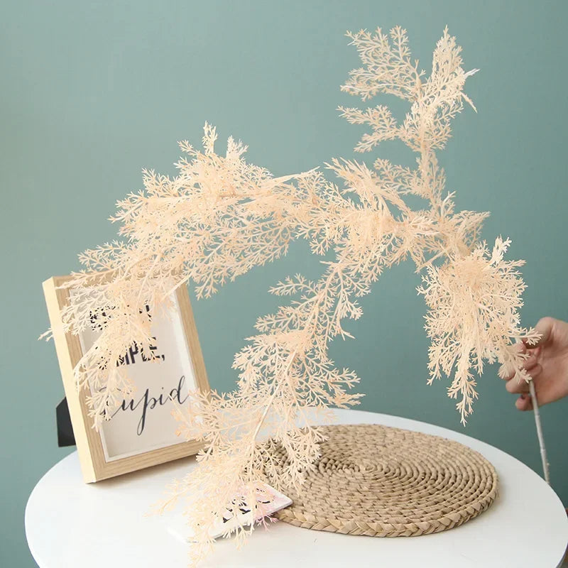 décoration naturelle branche artificielle rose blanche feuillage fin minimaliste opacité festive
