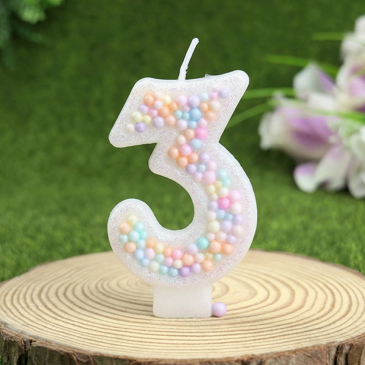 bougies numérales colorées blanc pastel anniversaire gâteau décoratives cire paraffine fixations invisibles set couteau