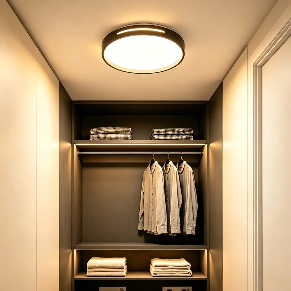 lampe moderne télécommande led noir blanc minimaliste fixations vis