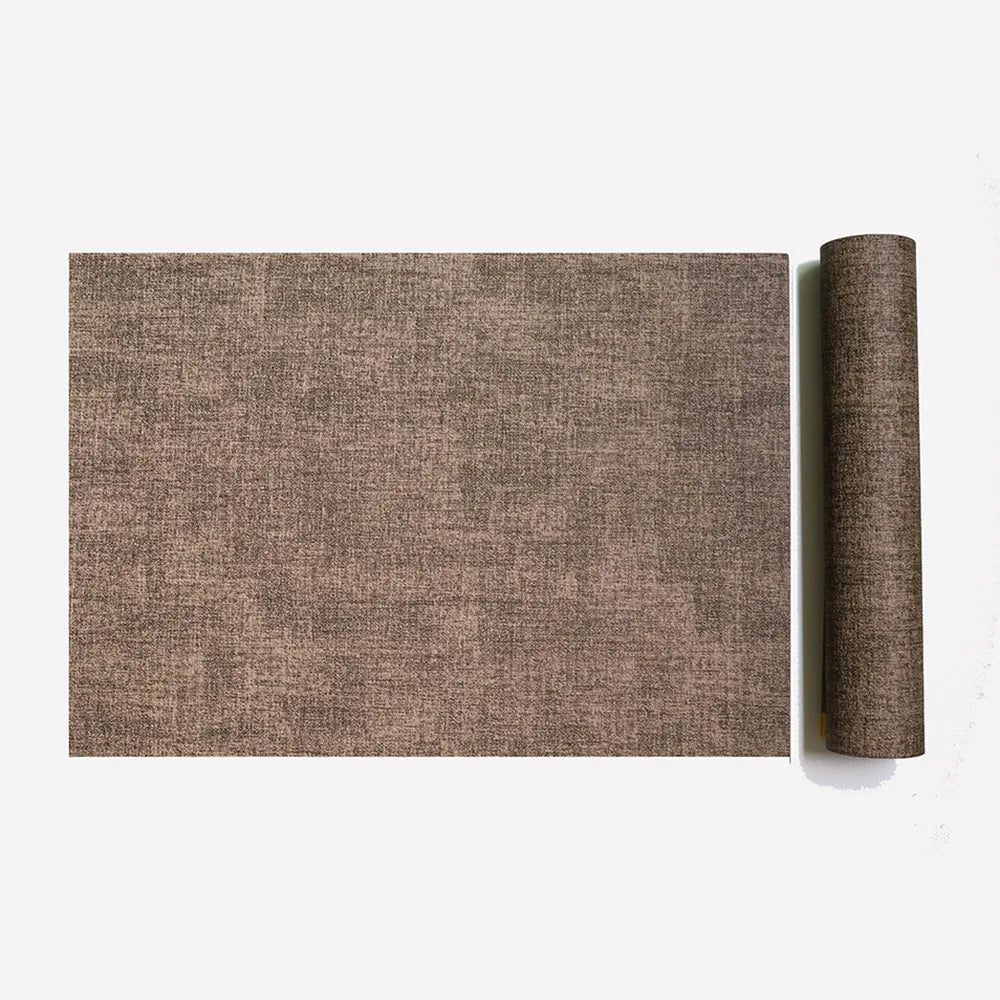 tapis table moderne gris beige marron bleu toile lin respectueux environnement imperméable essuyable resistant
