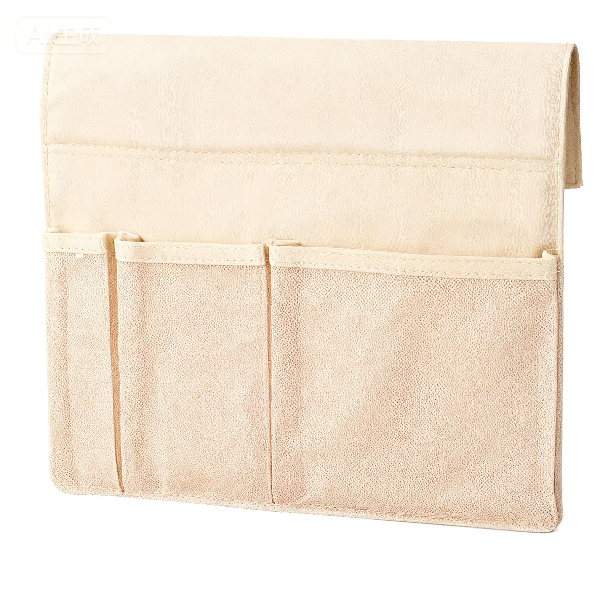 organisateur suspendu tissu texturé gris clair beige poches filet tablette rangement lit bébé