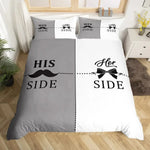 Ensemble housse de couette et taies d'oreiller blanc couronne