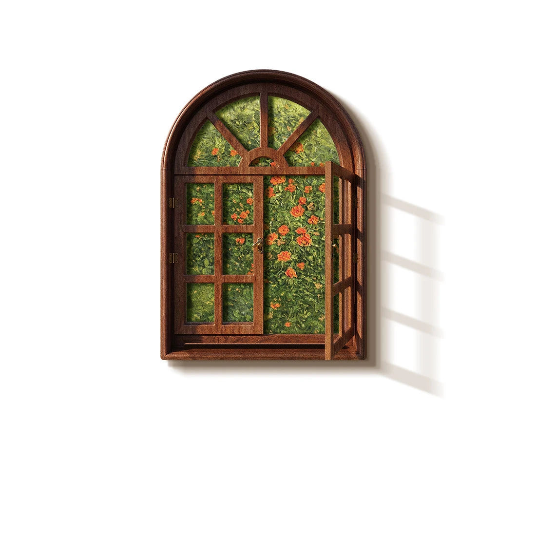 applique murale led fenêtre décorative fleurs orange feuilles vertes classique salon intérieur