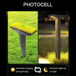 Lampe solaire ip65 gris métallisé minimaliste deux niveaux luminosité adaptable jardin patioextérieur led