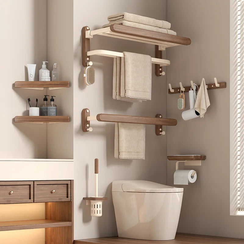 étagère salle bain moderne blanc bois vis serviettes brosse dents flacons papier toilette