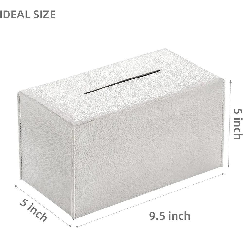 boîte mouchoirs simili cuir moderne blanc salon nuit vanity organizer support comptoir rembourrage hygiène