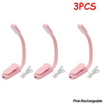 lampe lecture rechargeable led rose noir pinces flexible moderne minimaliste