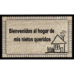 tapis d'entrée bébé bienvenidos al hogar adhésif antidérapant beige maison simple