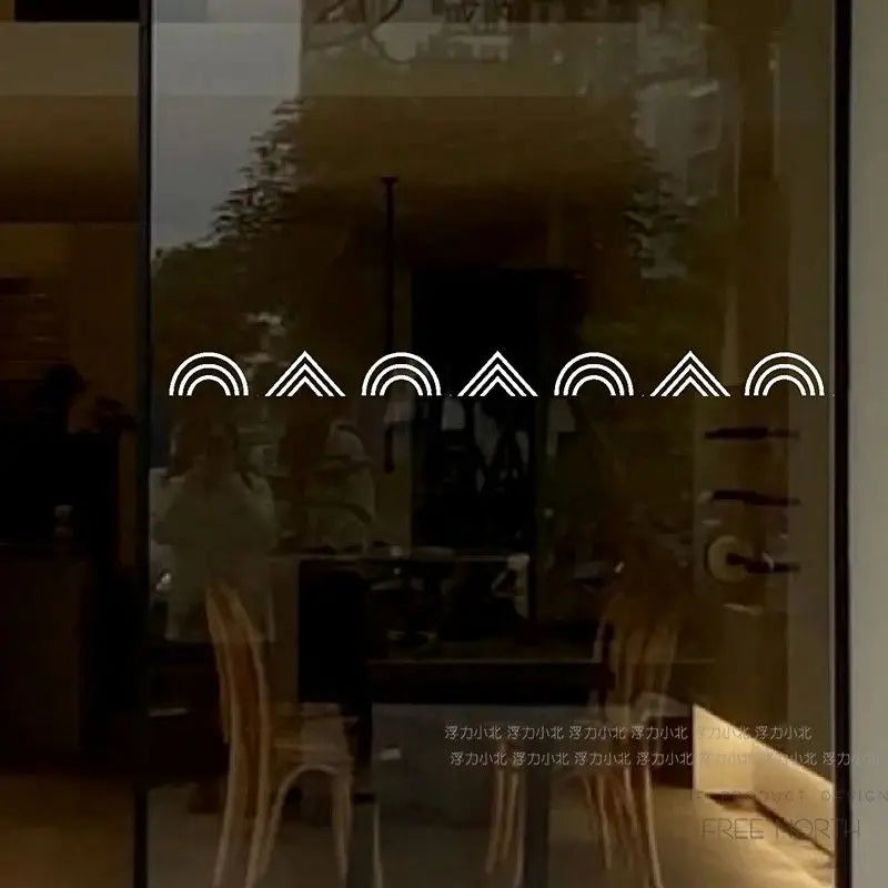 sticker mural minimaliste noir forme géométrique autocollant décoratif diy opacité transparent simple