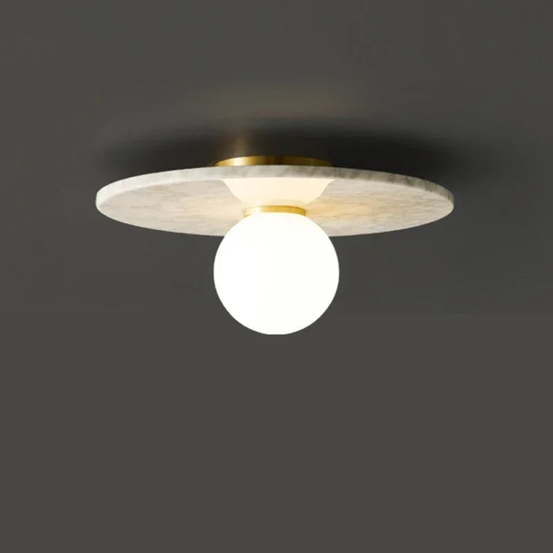 plafonnier moderne marbre blanc vert doré lampe salon chambre décoration intérieur