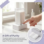 distributeur lingettes transparent moderne réutilisable adhésif blanc hygiène soins quotidien