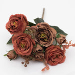 bouquet fleurs artificielles soie roses pivoines decoration mariage anniversaire intérieur blanc rouge violet orange
