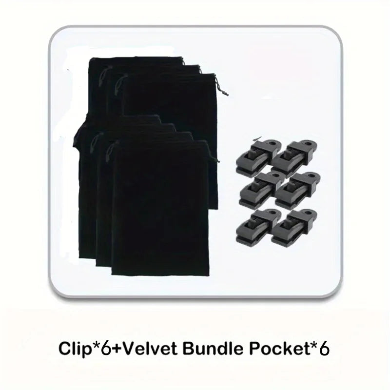 accessoires rideau extérieur anneau plastique noir sac tissu clip pince serrage patio