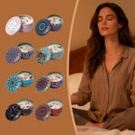 bougies parfumées fleurs séchées rouge bleu rose multicolore motifs floraux mandala ethnique boho chic