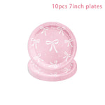 assiettes papier rose serviettes gobelets bannière happy birthday pailles festives enfants femmes anniversaire mariage