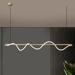 lampe suspendue moderne acrylique blanc noir doré ligne ondulée passe câble 2000 82000 lumens